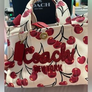 Coach Red Cherry Canvas Tote